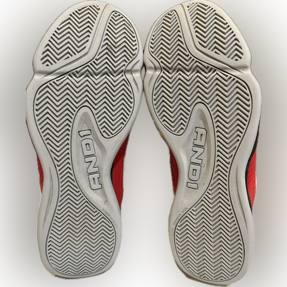 AND1  MAVERICK BASKETBALL SHOE 11.5 WHITE RED ATHLETIC SPORT CASUAL MNA141ES071 - Picture 6 of 12
